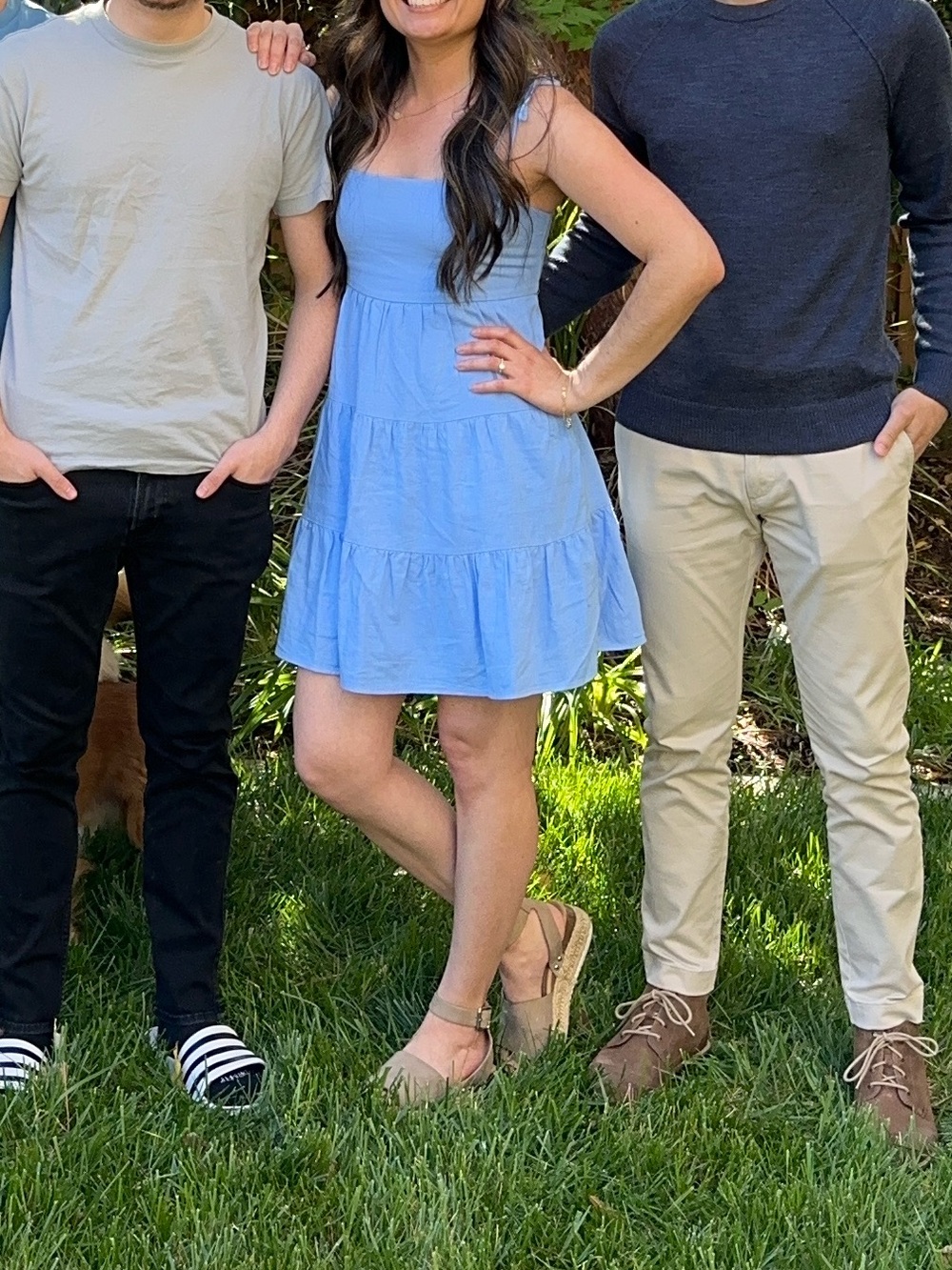Abercrombie & Fitch Light Blue Ruffle Tiered Dress